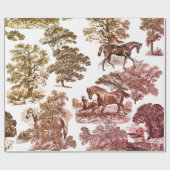 Elegante rustieke paarden roodbruine toile cadeaupapier (Vlak)