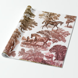 Elegante rustieke paarden roodbruine toile cadeaupapier