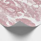 Elegante rustieke paarden Roze Wit Toile Naadloos Cadeaupapier (Hoek)