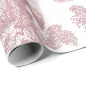Elegante rustieke paarden Roze Wit Toile Naadloos Cadeaupapier (Rol Hoek)