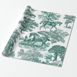 Elegante rustieke paarden salie groen toilet cadeaupapier