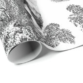 Elegante rustieke paarden zwart wit toilet cadeaupapier (Rol Hoek)