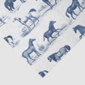 Elegante  rustieke paardenrassen Blauwe Toile Tissuepapier (Detail)