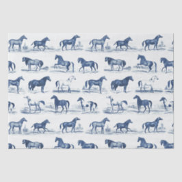 Elegante  rustieke paardenrassen Blauwe Toile Tissuepapier