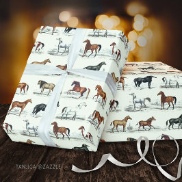 Elegante rustieke paardenrassen Toile Cadeaupapier