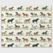 Elegante  rustieke paardenrassen Toile Cadeaupapier (Vlak)