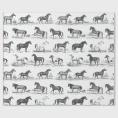Elegante  rustieke paardenrassen Toile Cadeaupapier (Vlak)
