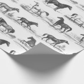 Elegante  rustieke paardenrassen Toile Cadeaupapier (Hoek)