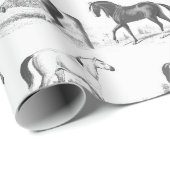 Elegante  rustieke paardenrassen Toile Cadeaupapier (Rol Hoek)