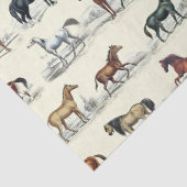 Elegante  rustieke paardenrassen Toile Tissuepapier (Detail)