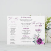 Elegante rustieke Paarse blos bloemenbruiloft prog (Staand voorkant)