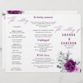 Elegante rustieke Paarse blos bloemenbruiloft prog (Voorkant / Achterkant)