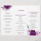 Elegante rustieke Paarse blos bloemenbruiloft prog (Achterkant)