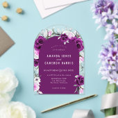 Elegante rustieke Paarse Blush geometrische bruilo Acryl Uitnodigingen (Insitu (Huwelijk))