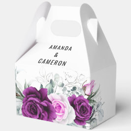 Elegante rustieke Paarse Blush geometrische bruilo Bedankdoosjes