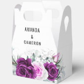 Elegante rustieke Paarse Blush geometrische bruilo Bedankdoosjes (Open)