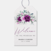 Elegante rustieke Paarse Blush geometrische bruilo Cadeaulabel (Voorkant)