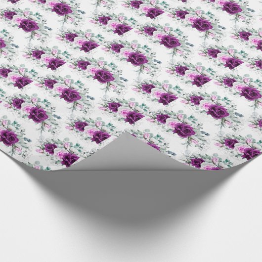 Elegante rustieke Paarse Blush geometrische bruilo Cadeaupapier (Hoek)