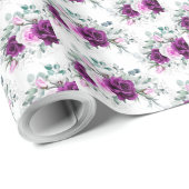 Elegante rustieke Paarse Blush geometrische bruilo Cadeaupapier (Rol Hoek)