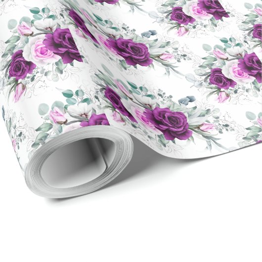 Elegante rustieke Paarse Blush geometrische bruilo Cadeaupapier (Rol Hoek)