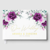 Elegante rustieke Paarse Blush geometrische bruilo Gastenboek (Voorkant)
