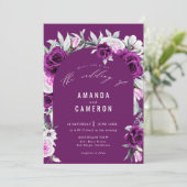 Elegante rustieke Paarse Blush Geometrische bruilo Kaart (Staand voorkant)