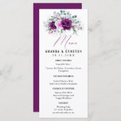 Elegante rustieke Paarse Blush geometrische bruilo Menu (Voorkant / Achterkant)