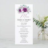 Elegante rustieke Paarse Blush geometrische bruilo Menu (Staand voorkant)