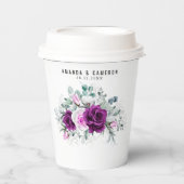 Elegante rustieke Paarse Blush geometrische bruilo Papieren Bekers (Voorkant)