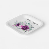 Elegante rustieke Paarse Blush geometrische bruilo Papieren Bordje (Gebogen)