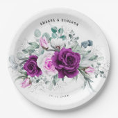 Elegante rustieke Paarse Blush geometrische bruilo Papieren Bordje (Voorkant)