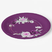 Elegante rustieke Paarse Blush geometrische bruilo Papieren Bordje (Gekanteld)