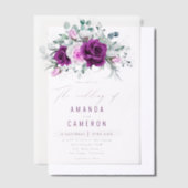 Elegante rustieke Paarse Blush geometrische bruilo Vellum Uitnodigingen (Offset)