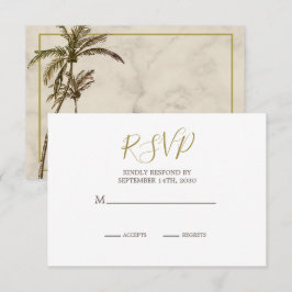 Elegante rustieke palmboom chique bruiloft RSVP Kaartje