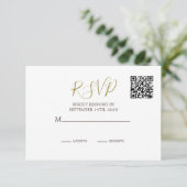 Elegante rustieke palmboom QR Code Bruiloft RSVP (Staand voorkant)
