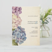 Elegante rustieke pastel hortensia bloem kaart (Staand voorkant)