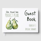 Elegante rustieke perfecte peervormige bruidsdouch gastenboek (Voorkant)
