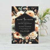Elegante rustieke perzik bruiloft save the date (Staand voorkant)