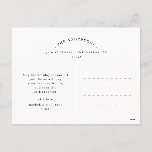 Elegante Rustieke Pijnboom Kerstmis 2 Aangepaste F Feestdagenkaart (Achterkant)