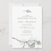 Elegante rustieke Pine Branch bruiloft uitnodiging (Voorkant)