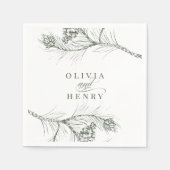 Elegante rustieke Pine Branch Woodland bruiloft Servet (Voorkant)