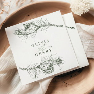 Elegante rustieke Pine Branch Woodland bruiloft Servet