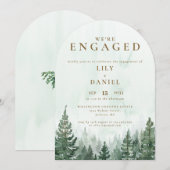 Elegante rustieke Pine Forest Arch Engagement Part Kaart (Voorkant / Achterkant)