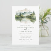 Elegante rustieke Pine Mountain QR Code Foto bruil Kaart (Staand voorkant)