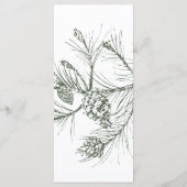 Elegante rustieke Pine Woodland bruiloft Menu (Achterkant)