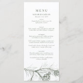Elegante rustieke Pine Woodland bruiloft Menu (Voorkant)