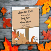 Elegante rustieke pompoen herfst bladeren herfst b save the date