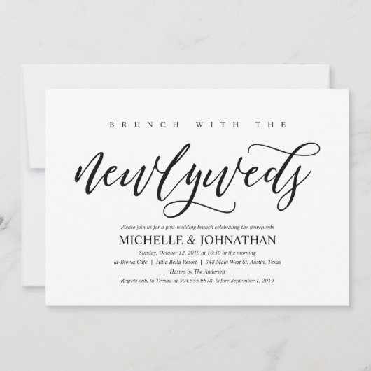 Elegante Rustieke Post Wedding Brunch Invitation K Kaart (Voorkant)