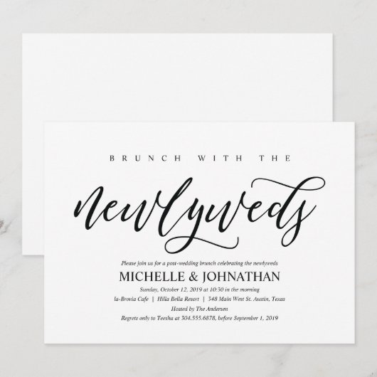Elegante Rustieke Post Wedding Brunch Invitation K Kaart (Voorkant / Achterkant)