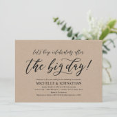 Elegante Rustieke Post Wedding Brunch Invitation K Kaart (Staand voorkant)